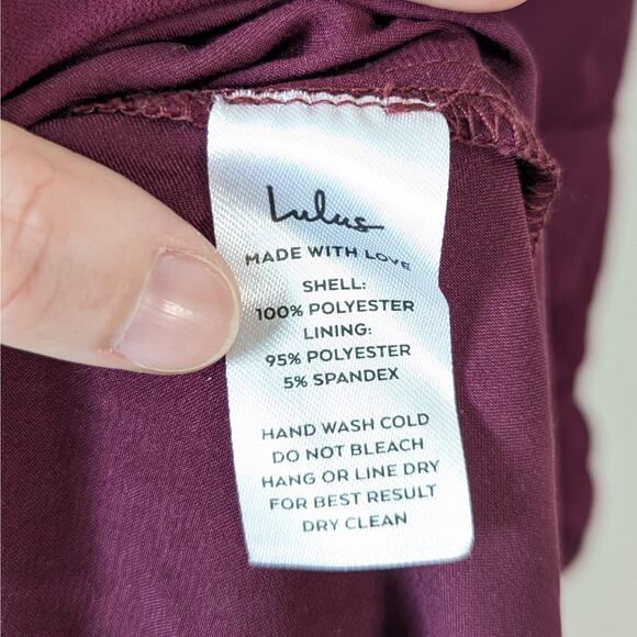 Lulu's Heavenly Hues Burgundy Plunge Neckline Sleeveless Maxi Dress XS - Picture 9 of 11